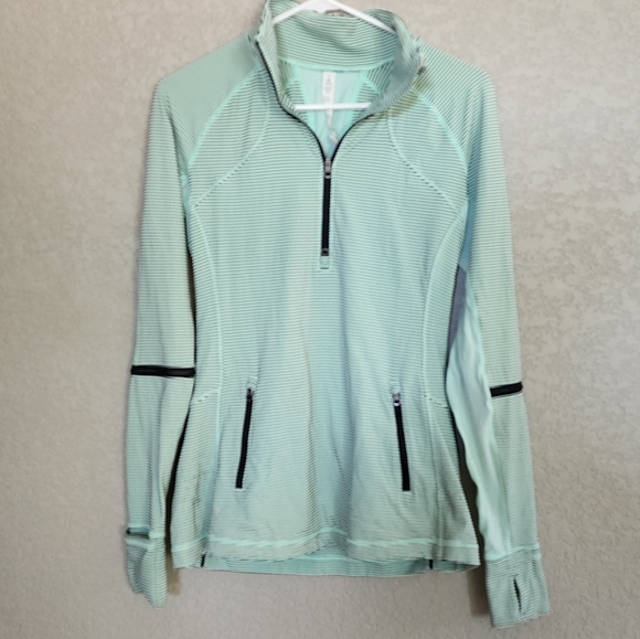 lululemon athletica Jackets & Blazers - Lululemon Racewith Grace mint green half zip pullover size 8